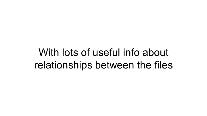 With lots of useful info about || relationships between the files