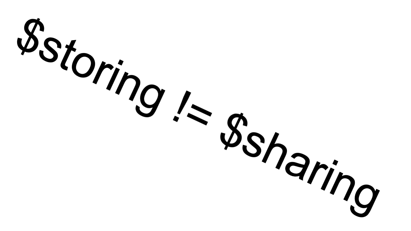 $storing != $sharing
<p>