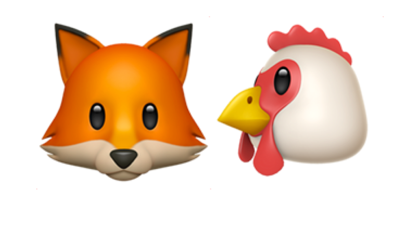 
    Fox and hen emojis
