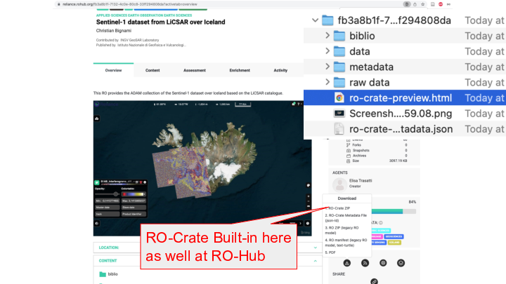   RO-Crate Built-in here as well at RO-Hub 