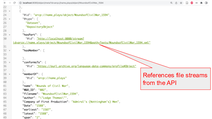   References file streams from the API 